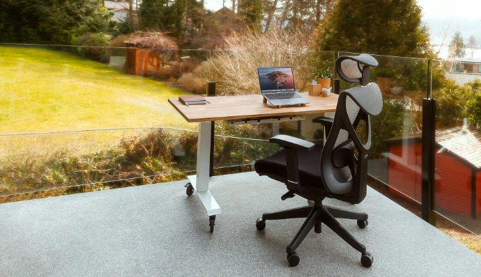a chair with a laptop on top of it
